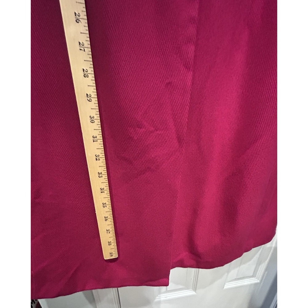 J Peterman Third Act Magenta Wool Blend Coat Size 18 Leopard Print Lined Preppy - Picture 10 of 15